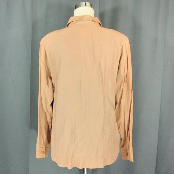 Vintage Fascination Western Cowboy Boot Satin Blouse Button Down M Tan 1980s - Picture 5 of 7